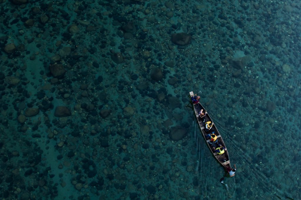 Boating in the clear waters of Dawki on our Meghalaya Trip