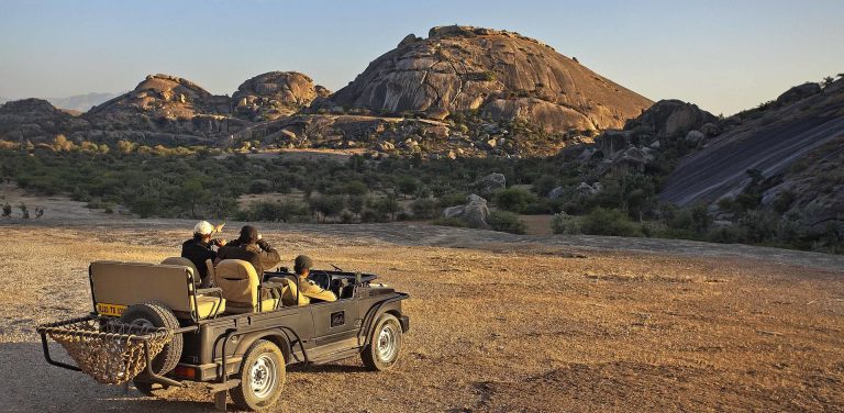 Jeep safari in the semi arid landscape is a unique experience